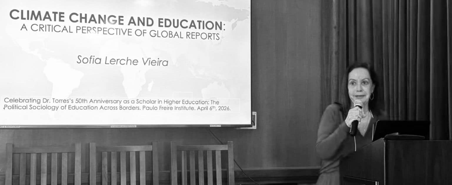 Mudanças climáticas e educação: Sofia Lerche Vieira analisa relatórios globais na University of California